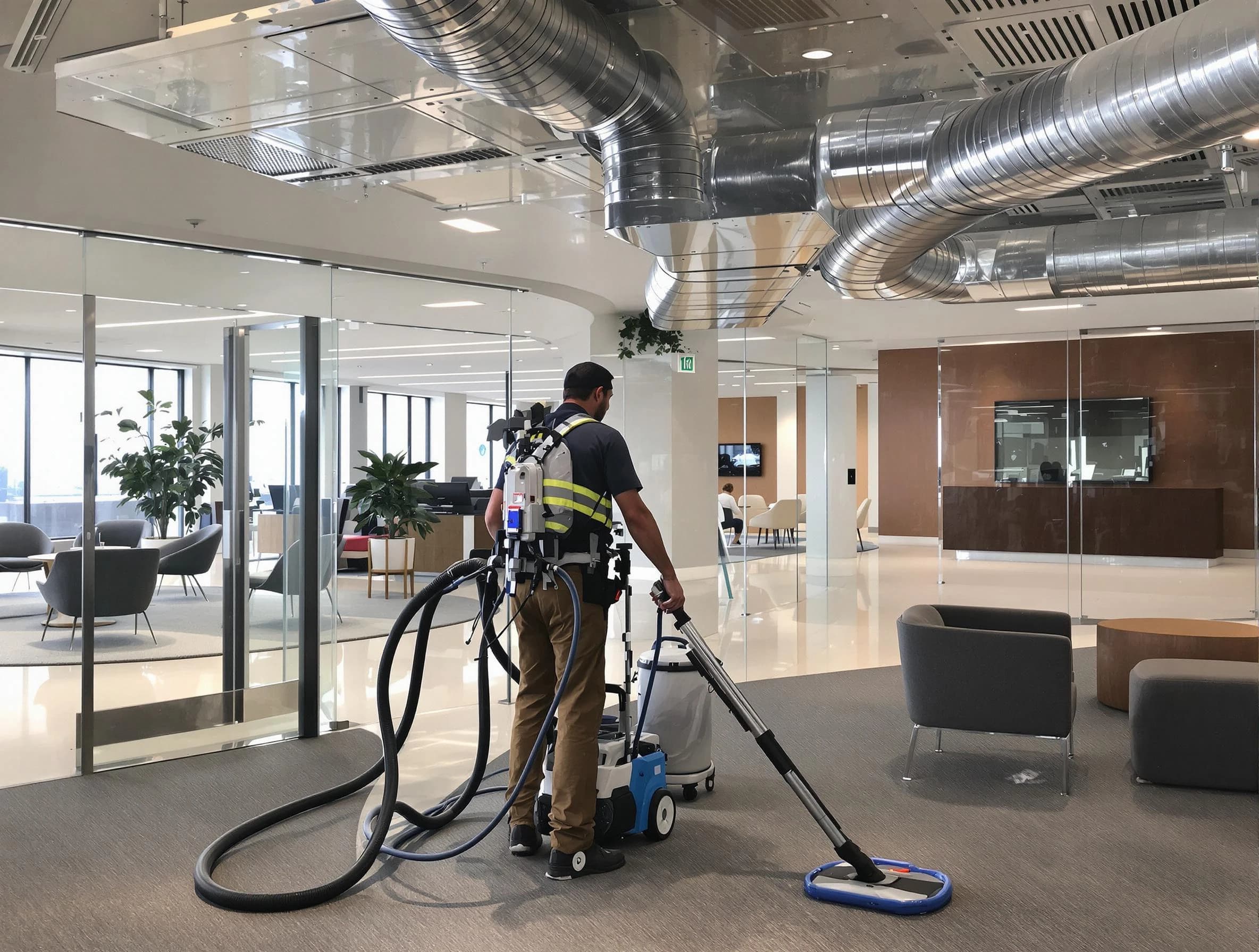 Commercial duct cleaning service by Fairfield Air Duct Cleaning in Fairfield