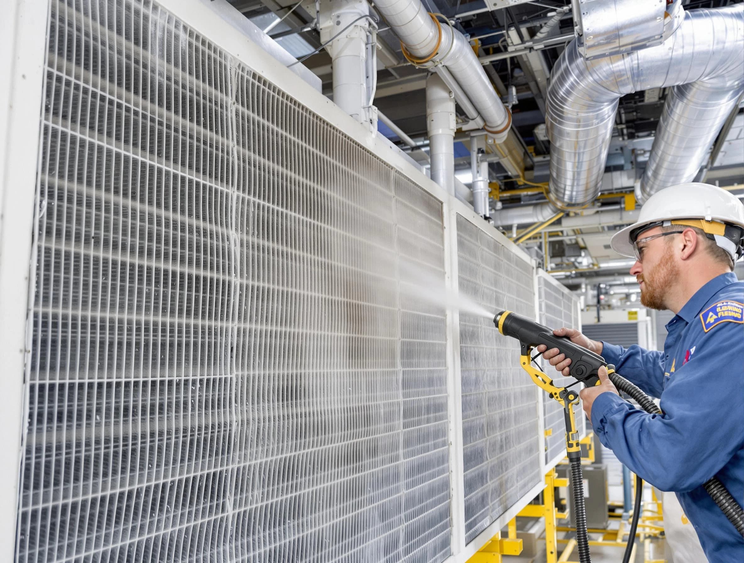 Professional commercial coil cleaning by Fairfield Air Duct Cleaning in Fairfield