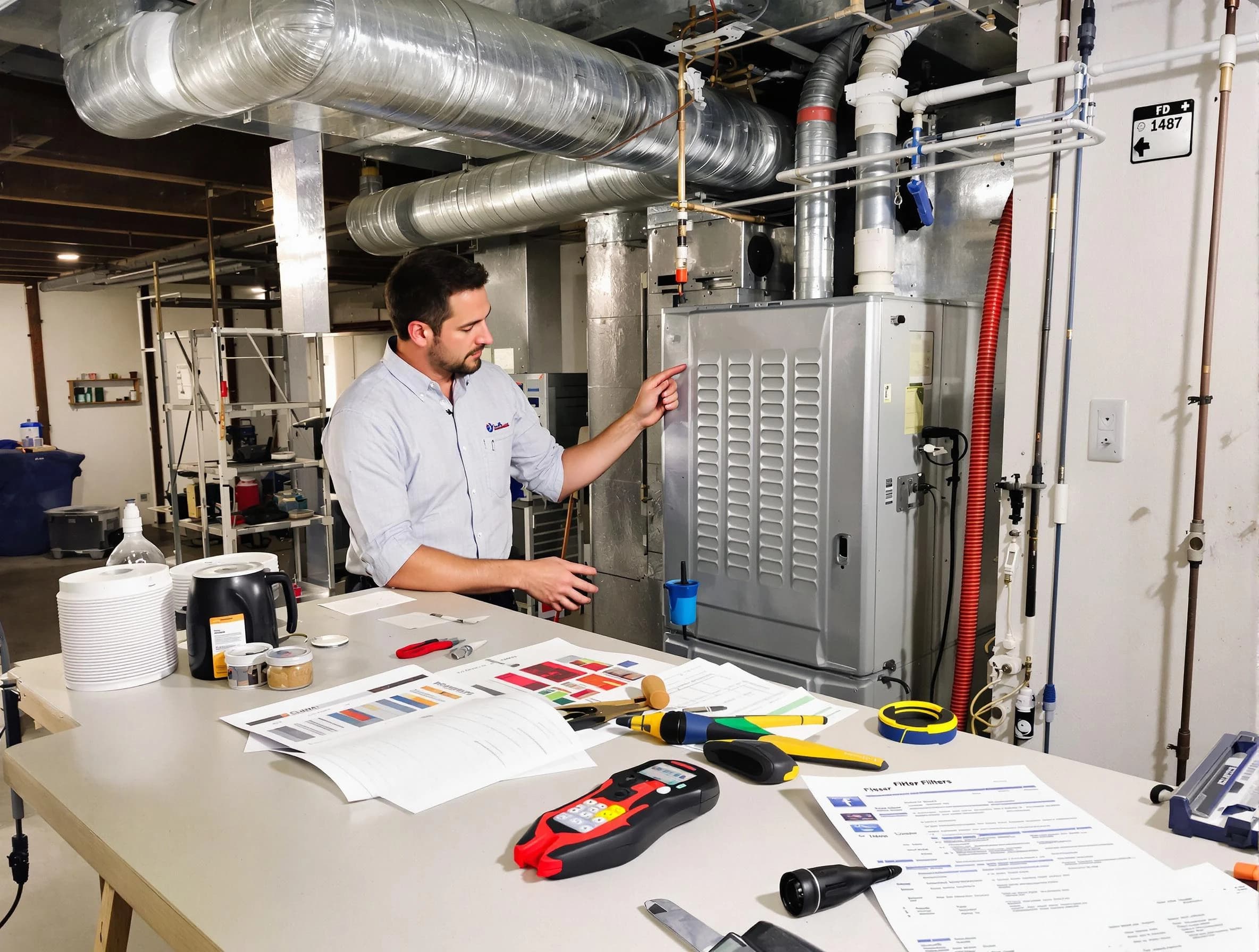 Fairfield Air Duct Cleaning inspector conducting detailed filter system evaluation using professional diagnostic tools in Fairfield