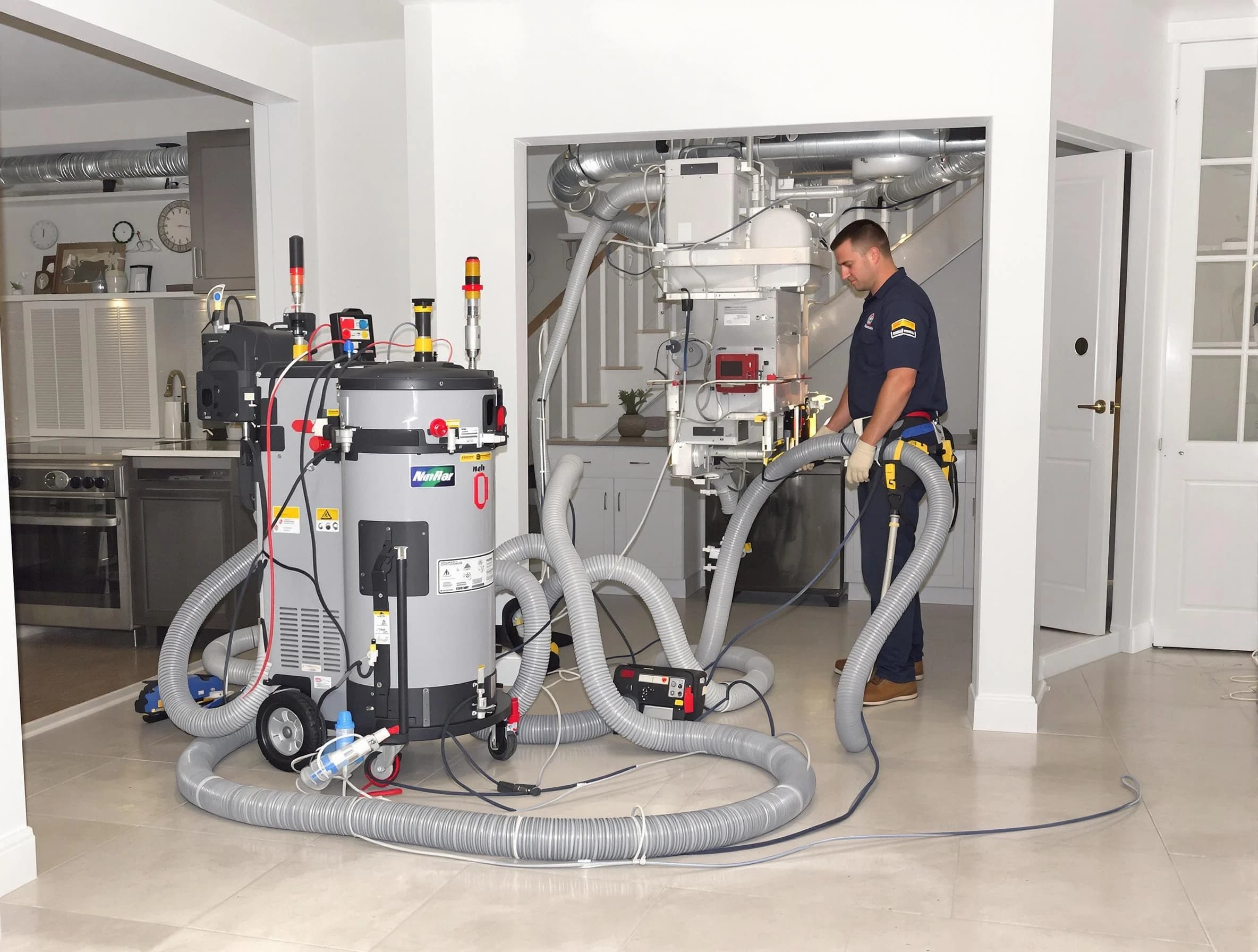 Fairfield Air Duct Cleaning technician operating negative pressure cleaning equipment for thorough duct maintenance in Fairfield