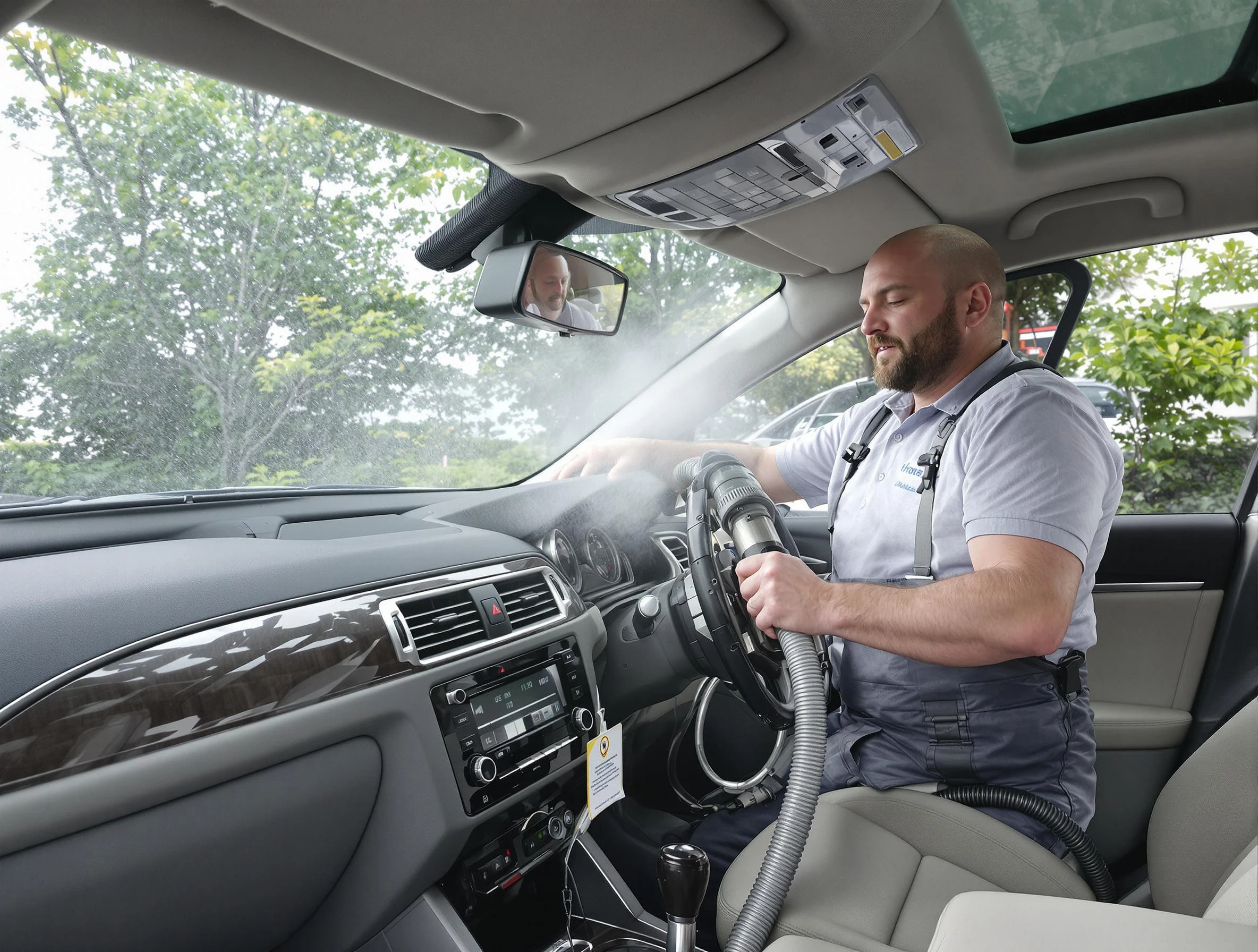 Fairfield Air Duct Cleaning specialist performing professional car duct cleaning in Fairfield