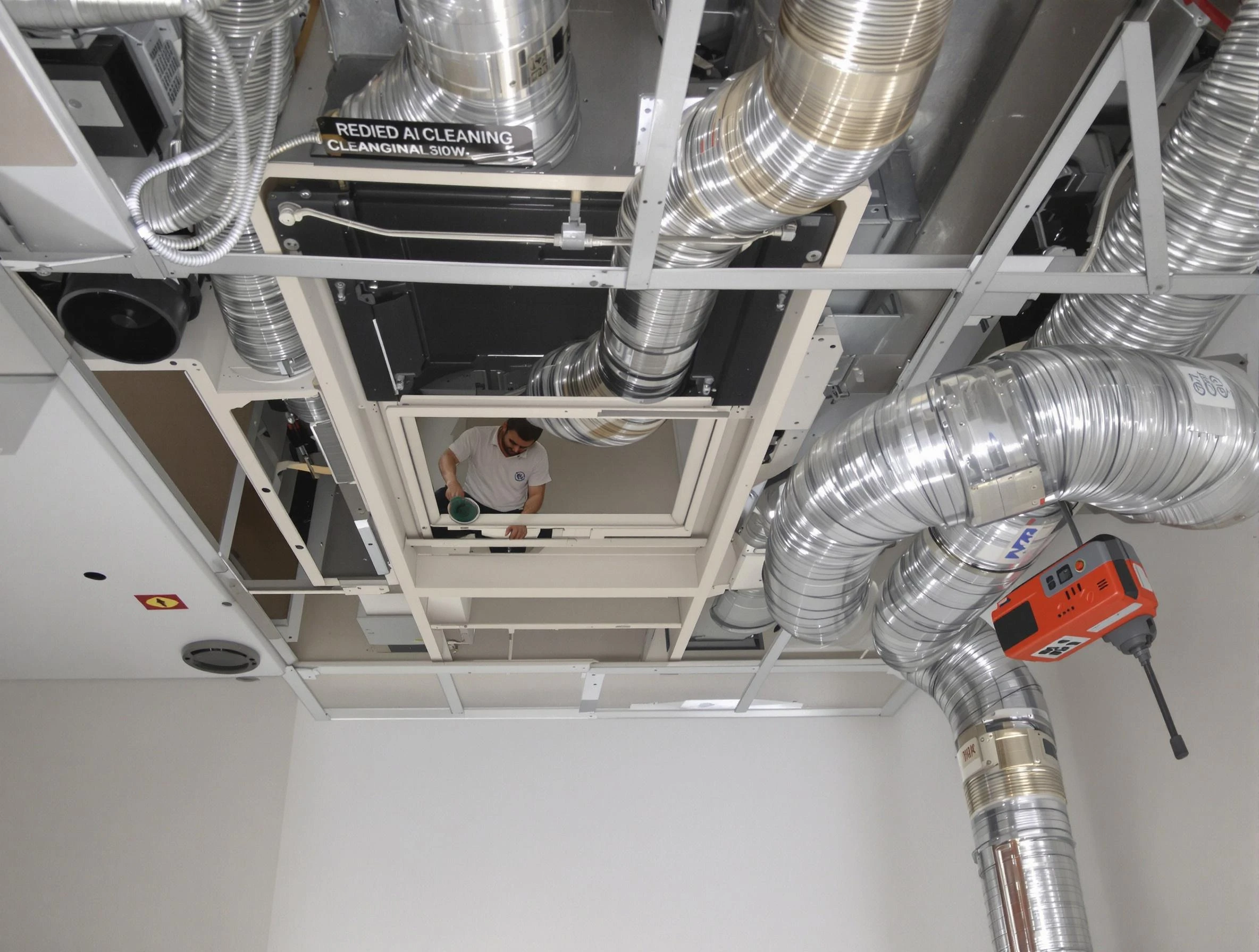 Fairfield Air Duct Cleaning technician performing detailed central duct system cleaning in Fairfield