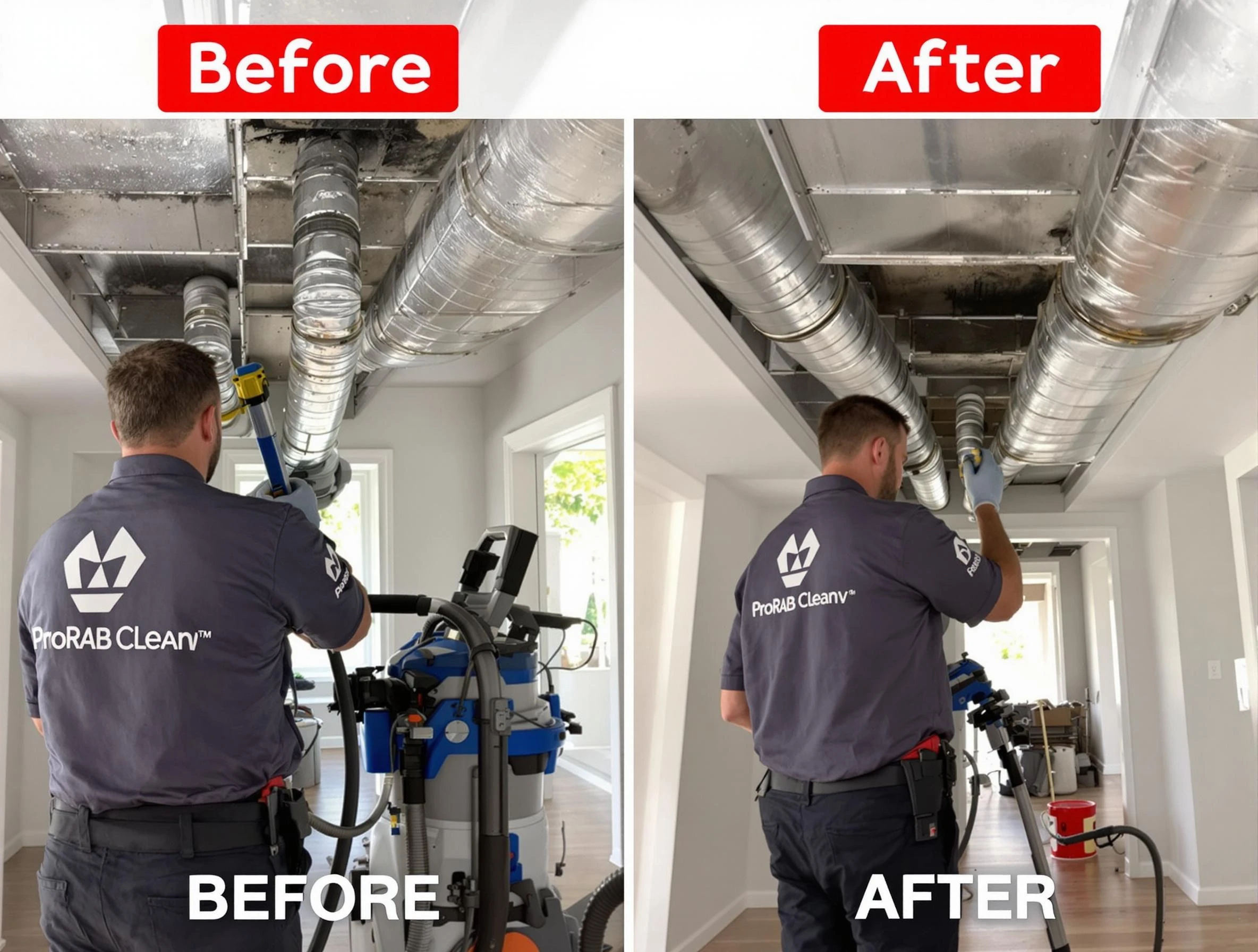 Fairfield Air Duct Cleaning expert performing thorough residential duct cleaning in a Fairfield home